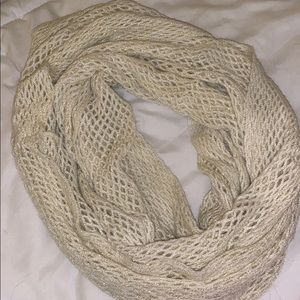 Cream and gold net loop scarf